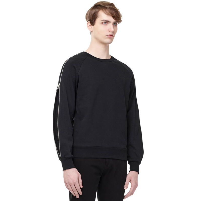 Zip Trim Sweatshirts - Black