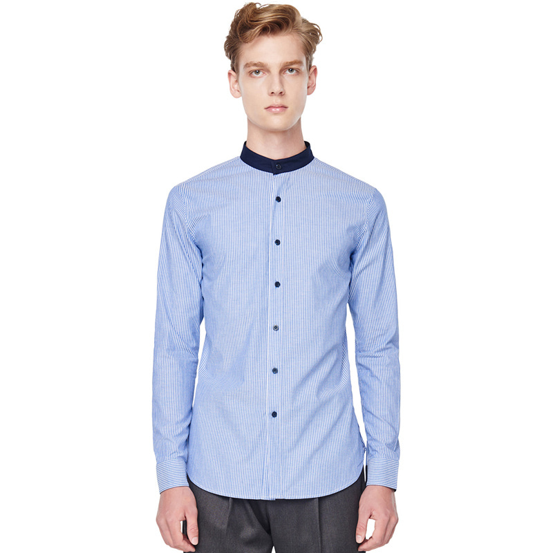 Collarless Shirts - Blue