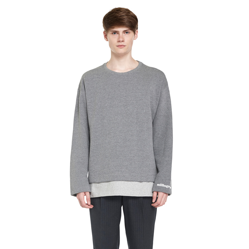 Layered Trickle Sweatshirts - Dark Gray