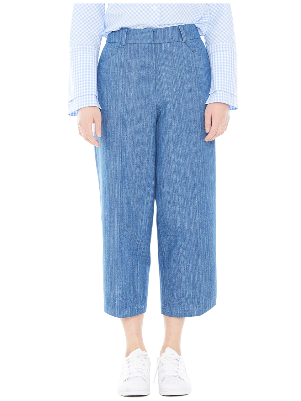 denim wide pants - blue