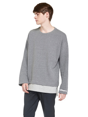 Layered Trickle Sweatshirts - Dark Gray